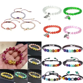 

Fashion Bracelet Handmade Weave Adjustable Natural Stone Simple Charm Bracelet 4MM Bead Rope Bracelet Women Jewelry Gifts