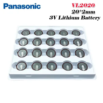 

20PCS/lot 100% Original Panasonic VL2020 2020 Rechargeable Battery for car key remote Button Battery with 90 degrees pins