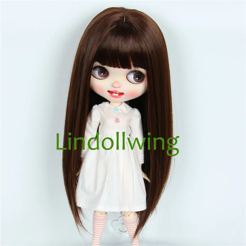

9-10 inch Blyth Wig Long Brown Straight Hair