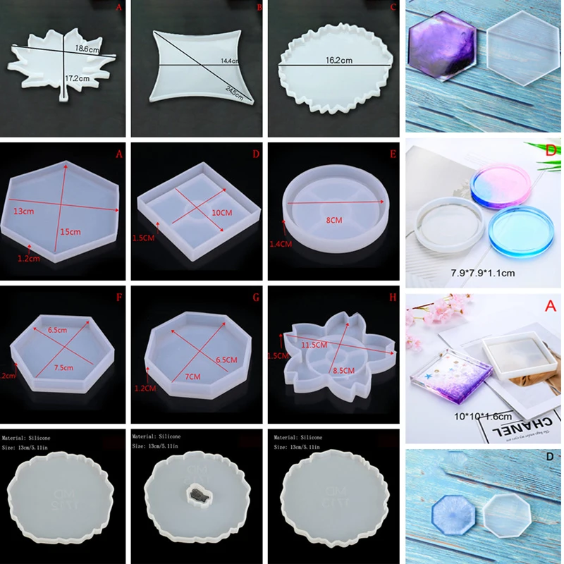 

Irregular Wave Coaster Resin Casting Molds Silicone Epoxy Jewelry Pendant Agate Making Mould Tool Home DIY Accessories