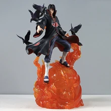 

Naruto Shippuden GK Akatsuki Uchiha Itachi Action Figure Anime Model Collectible Figurines 33cm PVC Battle Form Statue Can Shine