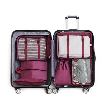 

7 Color Travel 7 PCS Storage Bag Luggage Organizer Set Bags for Clothing Shoes Sundries Foldable Tidy Classified Storages Pouch