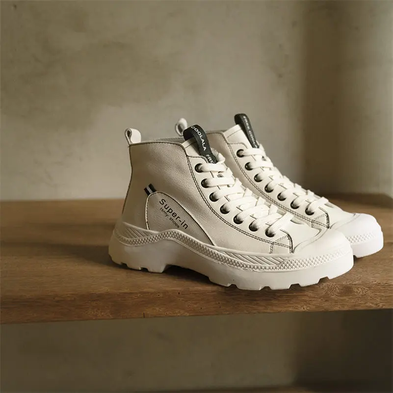 FEDONAS Fashion Women Flats Sneakers Genuine Leather Corss-tied Casual Shoes Woman Round Toe Student Shoes Flats
