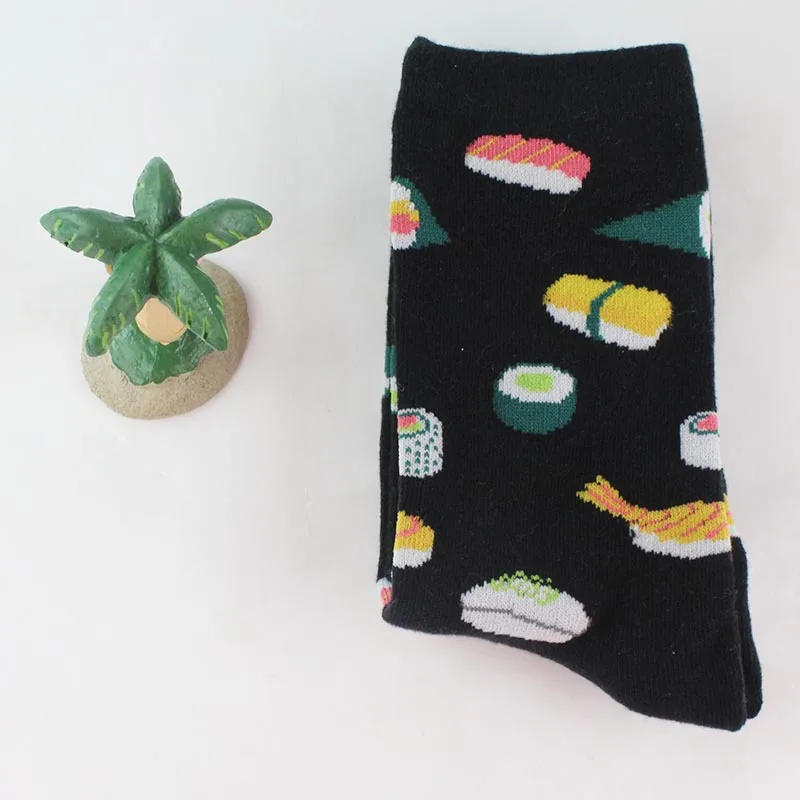 Унисекс Пара Мода Harajuku теплые носки забавные авокадо пицца еда узор женские носки Счастливый мультфильм Модные женские носки - Цвет: 5