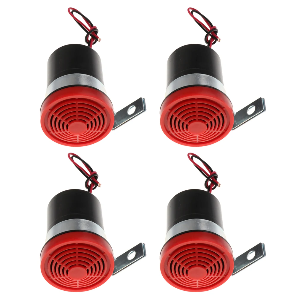 4x 105db 12V-24V Auto Car Truck Reversing Horn Loud Speaker Alarm Red