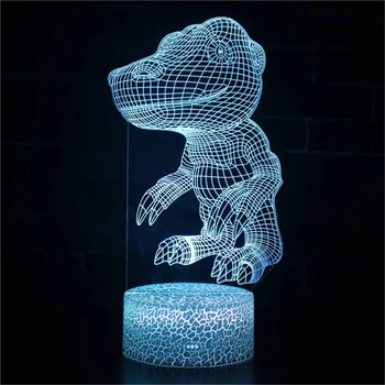 

3D Dinosaur Illusion Led Lamp 7 Colors Led Bulb Decoration Animal Night Light Touch Sleeping Nightlight Table Lamp Boys Gifts