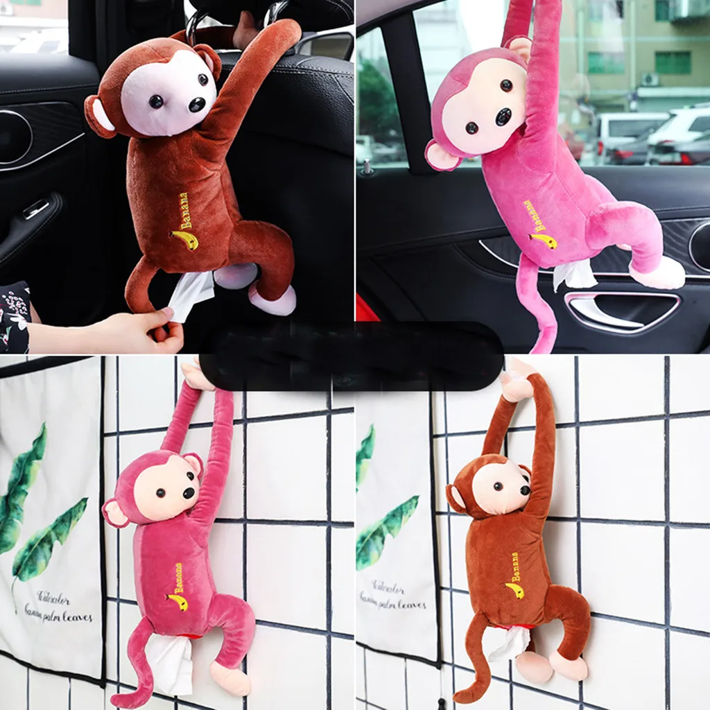 Pipi обезьяна креативная мультяшная бумажная салфетка для салфеток подлокотник коробка чехол Милая обезьяна животные стили автомобиль коробка ткани автомобиля аксессуары