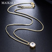 MAIKALE простое золотое ожерелье с квадратным кубическим цирконием ААА, ожерелье с кулоном длиной 48 см, s подвески для женщин, ювелирные изделия, подарки