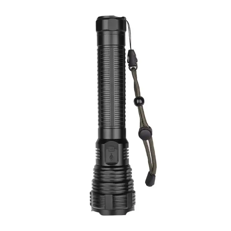 XHP70 LED Flashlight Power Display Micro-USB Rechargeable 5 Modes IP44 Waterproof Telescopic Zoomable Lamp for Outdoor