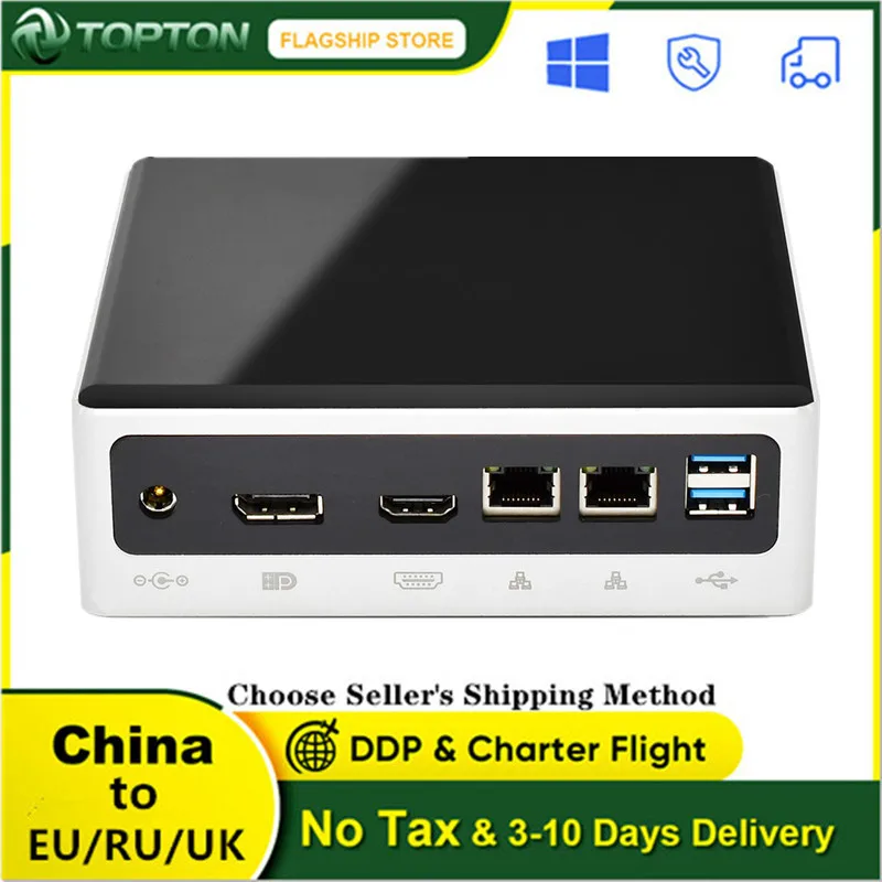 Офисный мини-ПК TOPTON Intel Core i7 10510U i5 10310U Windows 10 Pro двойная Lan DP HDMI двухдиапазонный Wi-Fi