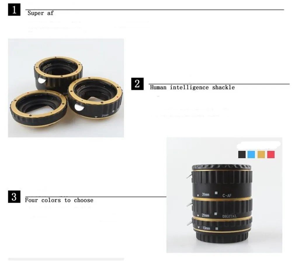 YIXIANG металлическое Крепление Удлинительное макрокольцо для автоматического фокуса AF Macro для Kenko Canon EF-S объектив T5i T4i T3i T2i 100D 60D 70D 550D 600D 6D 7D