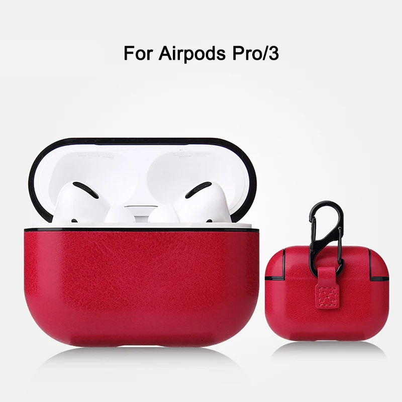 Роскошный кожаный чехол для Apple Airpods Pro, противоударный чехол для Air pods 3 Pro, защитный чехол на крючок для Airpods Pro 3 2 1, чехол