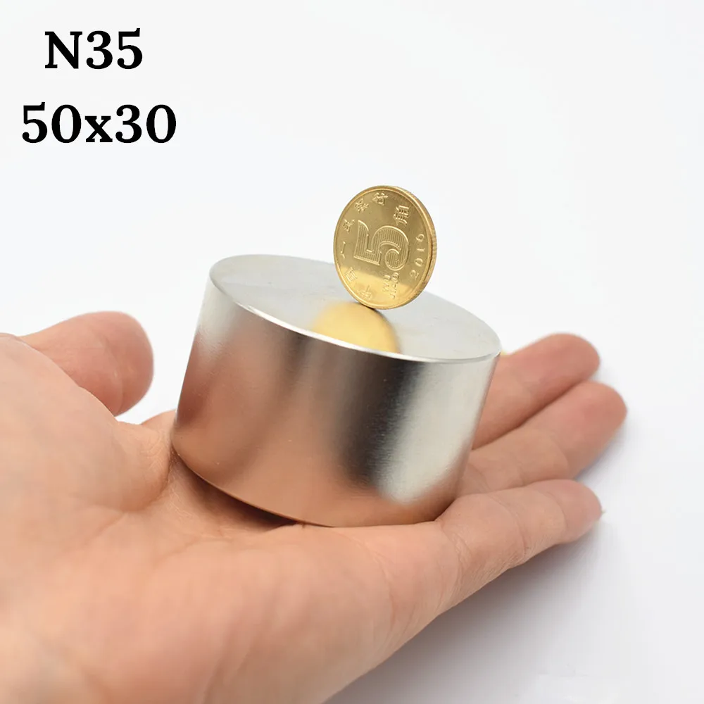 N35 50x30 Cheapest 1 шт. N52 магнит 50x30 мм мощный постоянный круглый неодимовый магнит супер сильный магнитный редкоземельный NdFeB 40*20 мм металлический Галлий - Цвет: N35 50x30 Cheapest