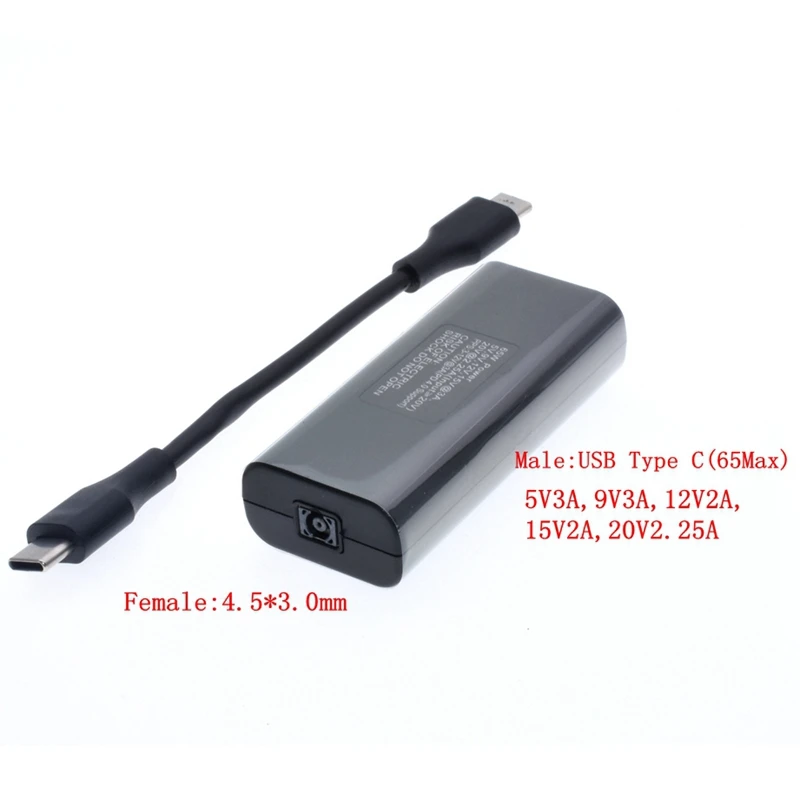 4.5x3.0мм гнездо к USB Type C ноутбук Разъем питания DC адаптер конвертер для Hp Lenovo TypeC