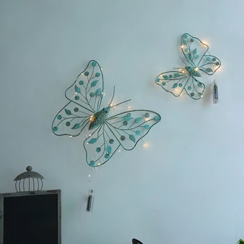 

Scene Wrought Iron Wall Hanging Creative Retro Old Handmade Metal Iron Butterfly Shape Wall Hanging Wall Sticker Home Decoration
