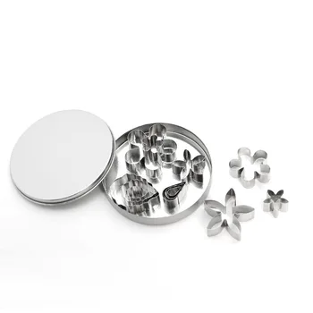 

Stainless Steel Flower Type Mini 12 Pieces & Vegetable Biscuit Mould Biscuit Cut Cake Fondant Mould Baking Tool