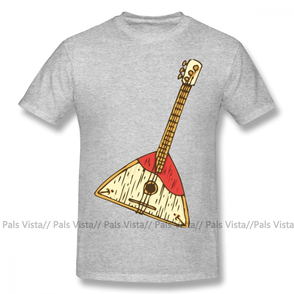 Balalaika, футболка, Balalaika, футболка с коротким рукавом, Мужская футболка, с принтом, хлопковая, Пляжная, негабаритная, забавная футболка - Цвет: Серый