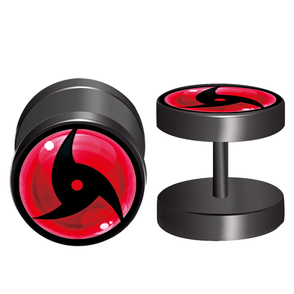Us 2 69 6pair Lot Naruto Sharingan Eyes Anime Black Fake Ear Gauge Plugs And Tunnels Fake Piercing Expander Stretcher In Body Jewelry From Jewelry