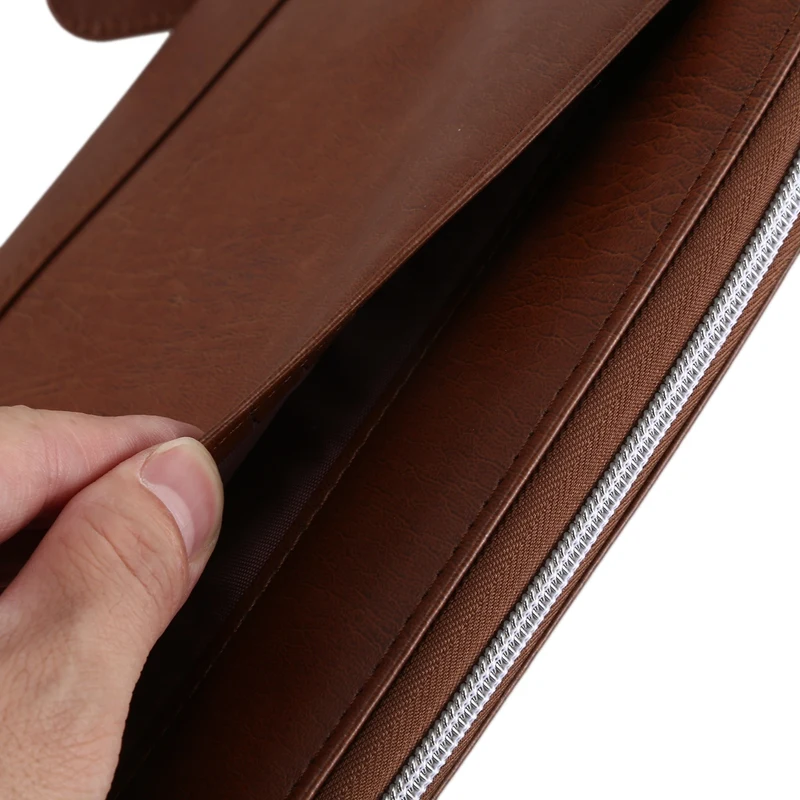 Профессиональная папка для хранения документов PU Padfolio Бизнес Портфель держатель Органайзер с застежкой-молнией слот для карт
