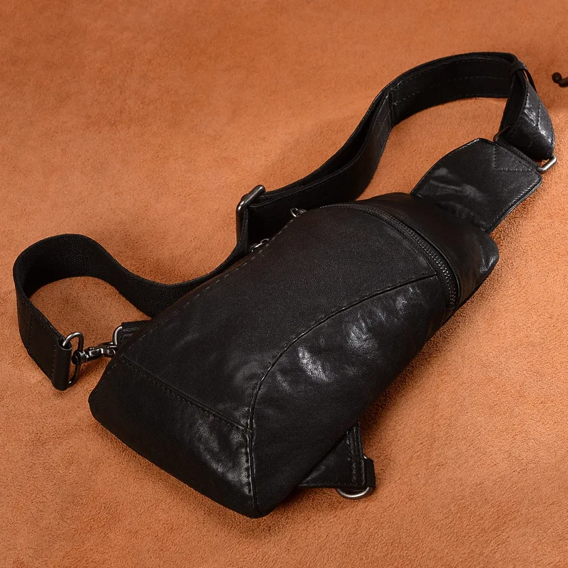

New Style Genuine Leather Chest Pack Full-grain Leather Casual Large-Volume Handmade Men's Bag Multi-functional Vegetable Tannin