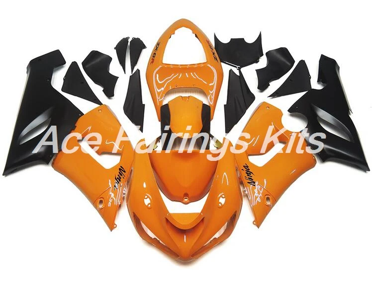 4 подарка ABS полный велосипед обтекатель комплект подходит для Kawasaki ZX6R 2005 2006 ZX-6R 05 06 Ninja 636 Обтекатели на кузов набор черный оранжевый