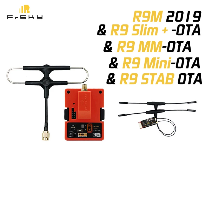 FrSky R9M 2019 900MHz Long Range Transmitter Module and R9 Mini/R9MM/R9 Slim Plus OTA Receiver for RC Drone w/ Super8 T antenna