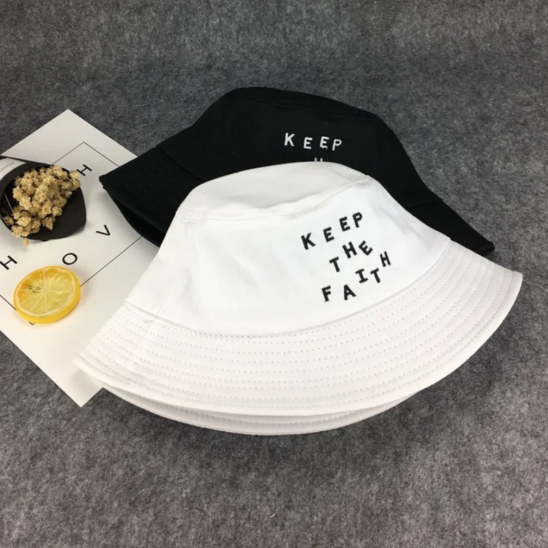 GOUTER модная черно белая шляпа с вышитыми буквами Keep The Faith дизайнерские рыболовные