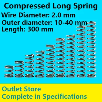 

Compressed Long Spring Line Diameter 2.0mm, External diameter 21-40mm, Length 300mm Pressure Long Spring Cash Sale Return Spring
