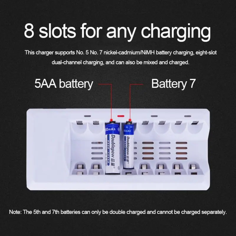 8 слотов зарядное устройство AA/AAA 1,2 V перезаряжаемый аккумулятор зарядное устройство US EU вилка