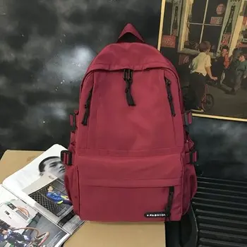 

Nylon Fashion Waterproof Backpack Unisex Teenagers Women Casual Large Capacity School Bag Simple College Travel Backpack Mochila