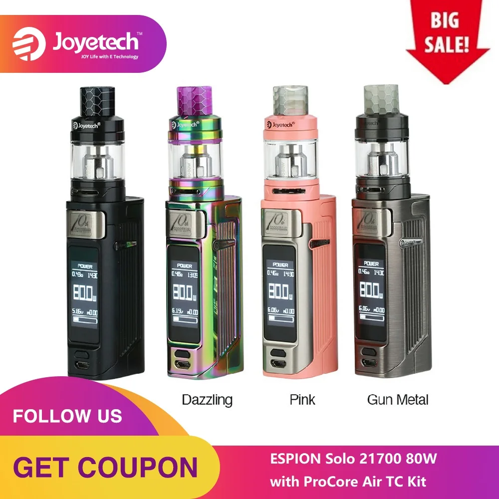 Оригинал Joyetech ESPION Solo 21700 80 Вт комплект 2 мл/4 мл ProCore Air атомайзер бак и 1 3 дюймовый