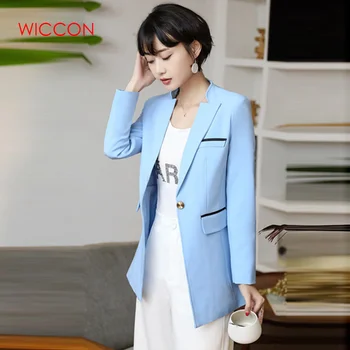

Fashion Autumn Women Blazer 2020 Full Sleeve Blazer Women White Black Blue Rose Red Long Blazer Women Casual Coat Size S-3XL