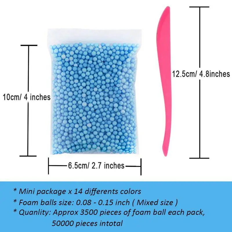Новое-микро-пенополистирол пенопласт бусины маленькие шарики из пенопласта Slime Beads набор с 3 резиновые приборы подходят для Slime делая