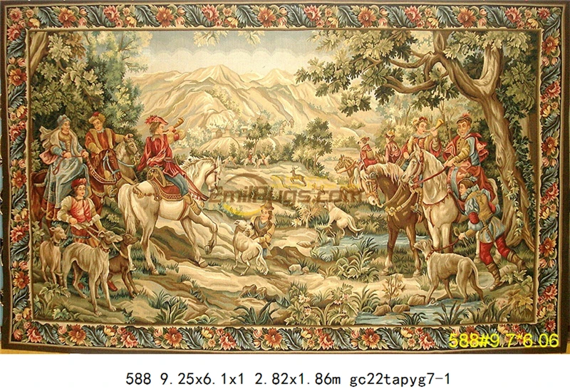 wool aubusson tapestry vintage tapestry tapestry embroidery decorative