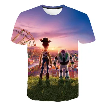 

2020 Summer New Toy Story 4 Cartoon Boy T-Shirt Funny Girl Boy Top Fashion Children's Clothing 4-14T