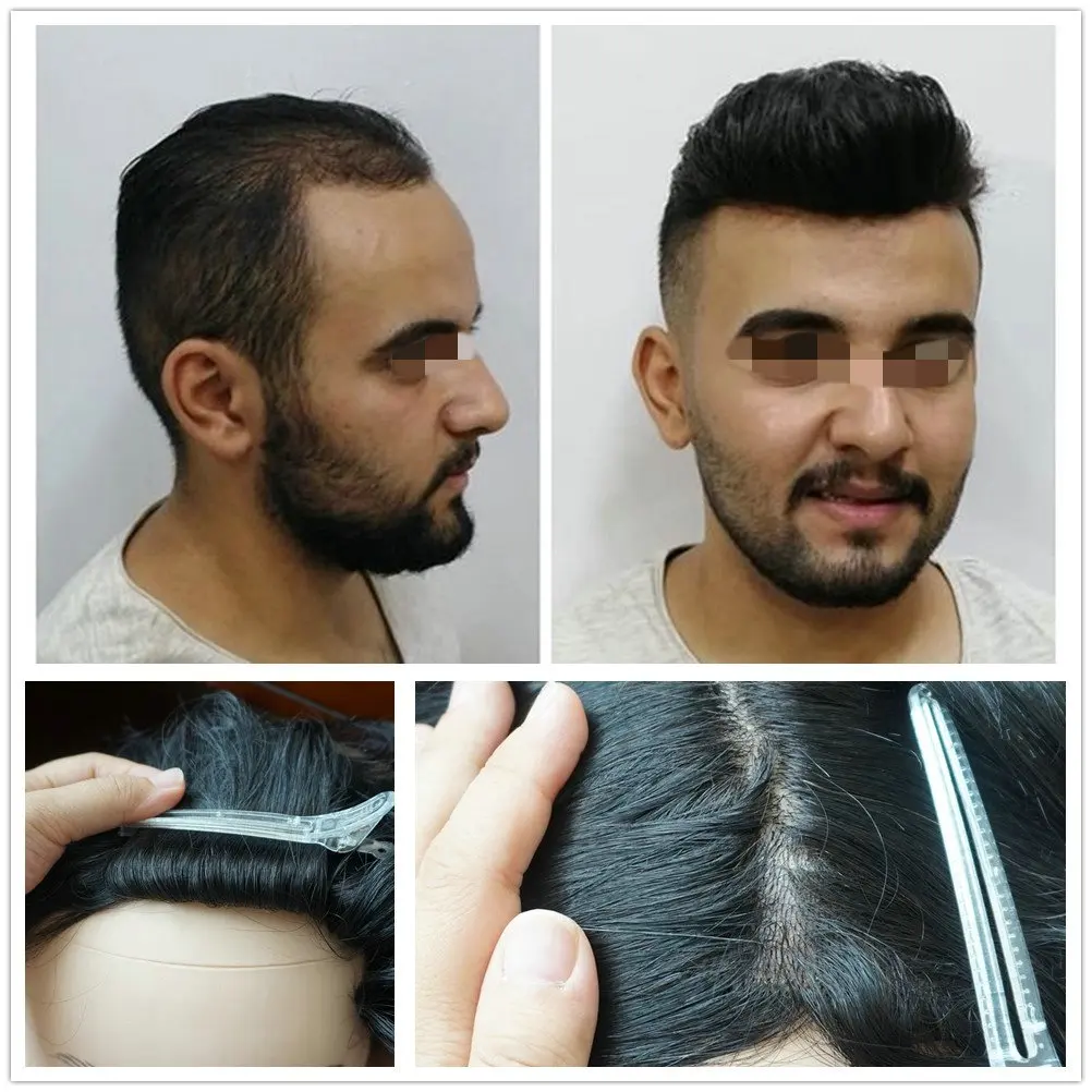 Hstonir черный Шелковый парик индийский Remy человеческие натуральные волосы для