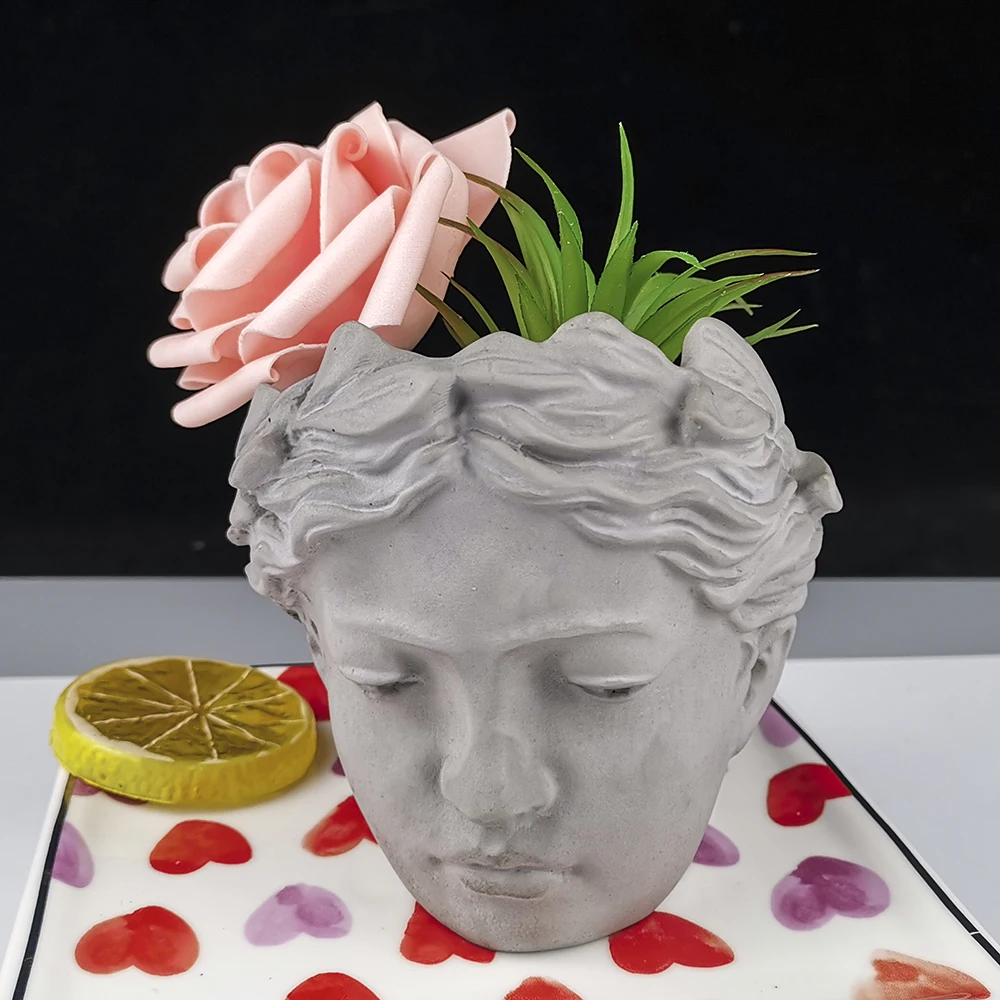 

3D Girl Head Portrait Shape Candlestick Silicone Molds Solid Wax Soap Mould DIY Aromatherarpy Household Decoration Craft Tools