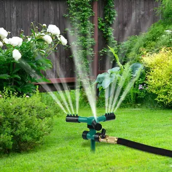 

360 Angles Rotating Sprinkler With Support rod Garden Automatic sprinkler Lawn Irrigation Watering Pc 1 Systems E5I4