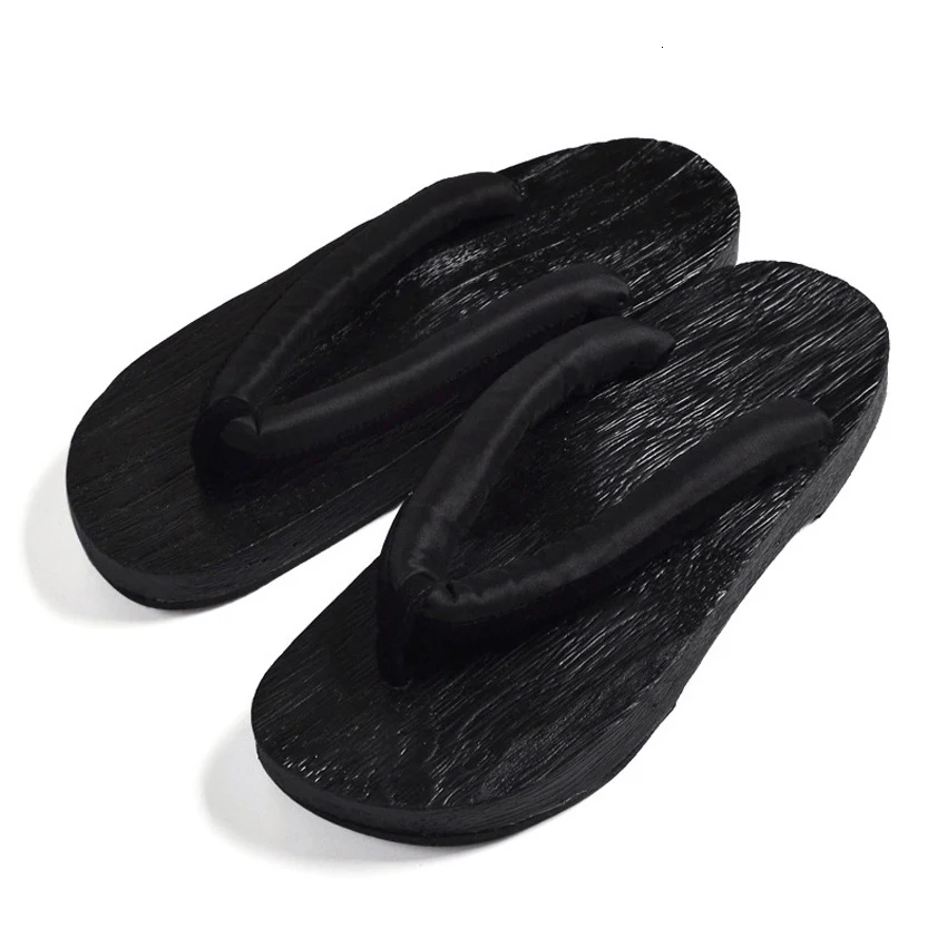 

Unisex Japanese Shoes Geta Clogs Flip Flops Round Toe Man Woman Paulownia Wooden Slippers Cosplay Flip Flops Outdoor Sandals