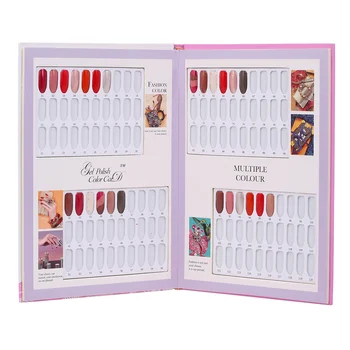 

Nail Color Chart Nail Display Book with 120pcs False Nails Nail Gel Polish Color Card Board Nail Salon Tools DIY Nail Display
