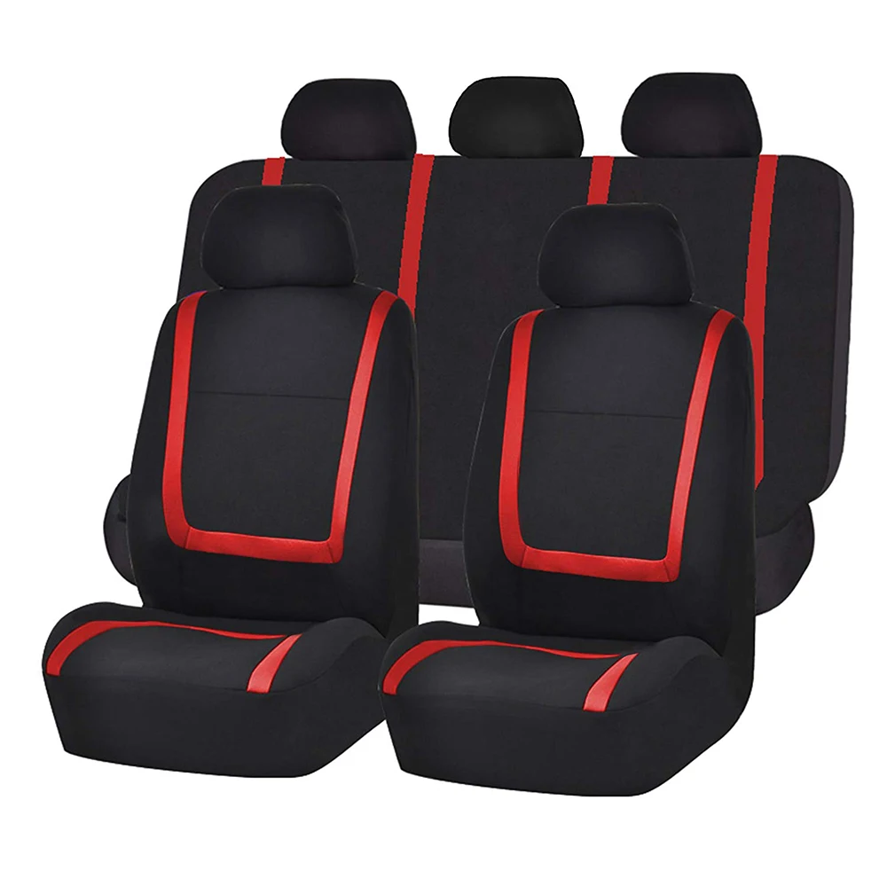 Автомобильные универсальные чехлы на сиденья аксессуары для интерьера совместимость, подушка безопасности чехол для сиденья красный синий серый защита для сиденья Подушка Защитная авто