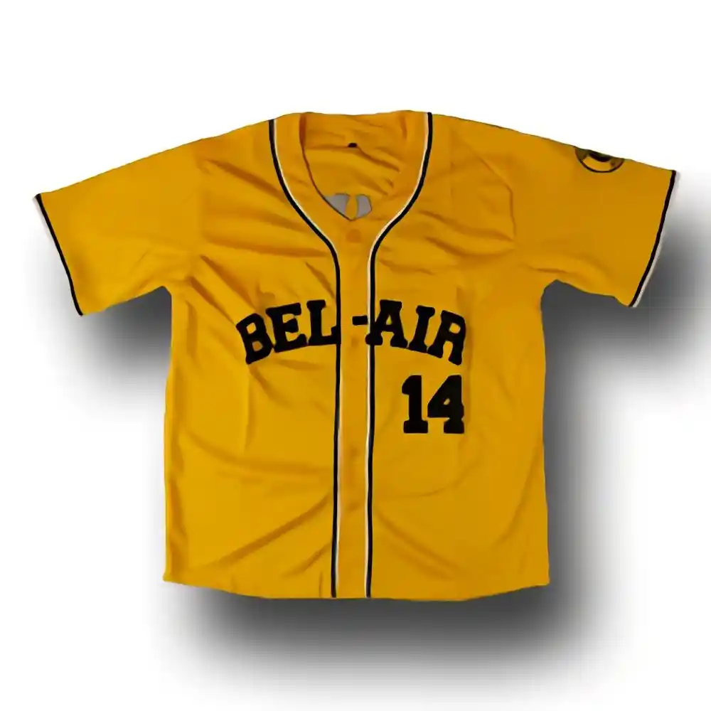 yellow baseball jersey
