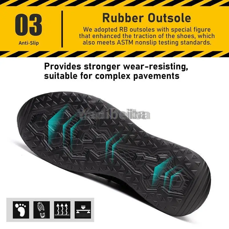 Furuian Steel Toe Shoes for Men Lightweight Indestructible Work Sneakers for Women Puncture Proof Comfortable Slip On Safety Shoes for Industrial,Coustruction 