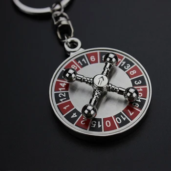 

1pc Russian Roulette Keychain Rotatable Delicate Plane Key Ring Decorative Holder Car Keychain Keychain Racing Key Chain
