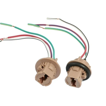 

2 Pcs T20 7443 LED Bulb Brake Turn Signal Light Sockets Harness Wire Plugs