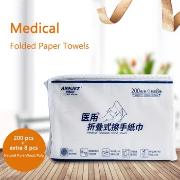 

208 Pcs Medical Folding Towels Paper Folded Towel Breathable Absorbent Clean Native Wood Pulp for Home Hospitals Public Places