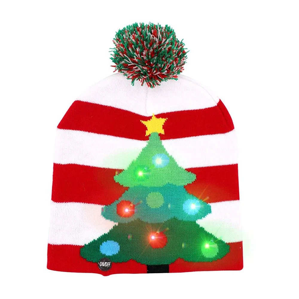Tahun Baru LED Topi Natal Rajutan 
