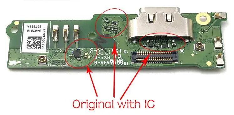 Original With IC Для Sony Xperia xa1 Plus док-разъем зарядное устройство плата гибкий usb-зарядный порт кабель ленты запасные части - Цвет: Original With IC
