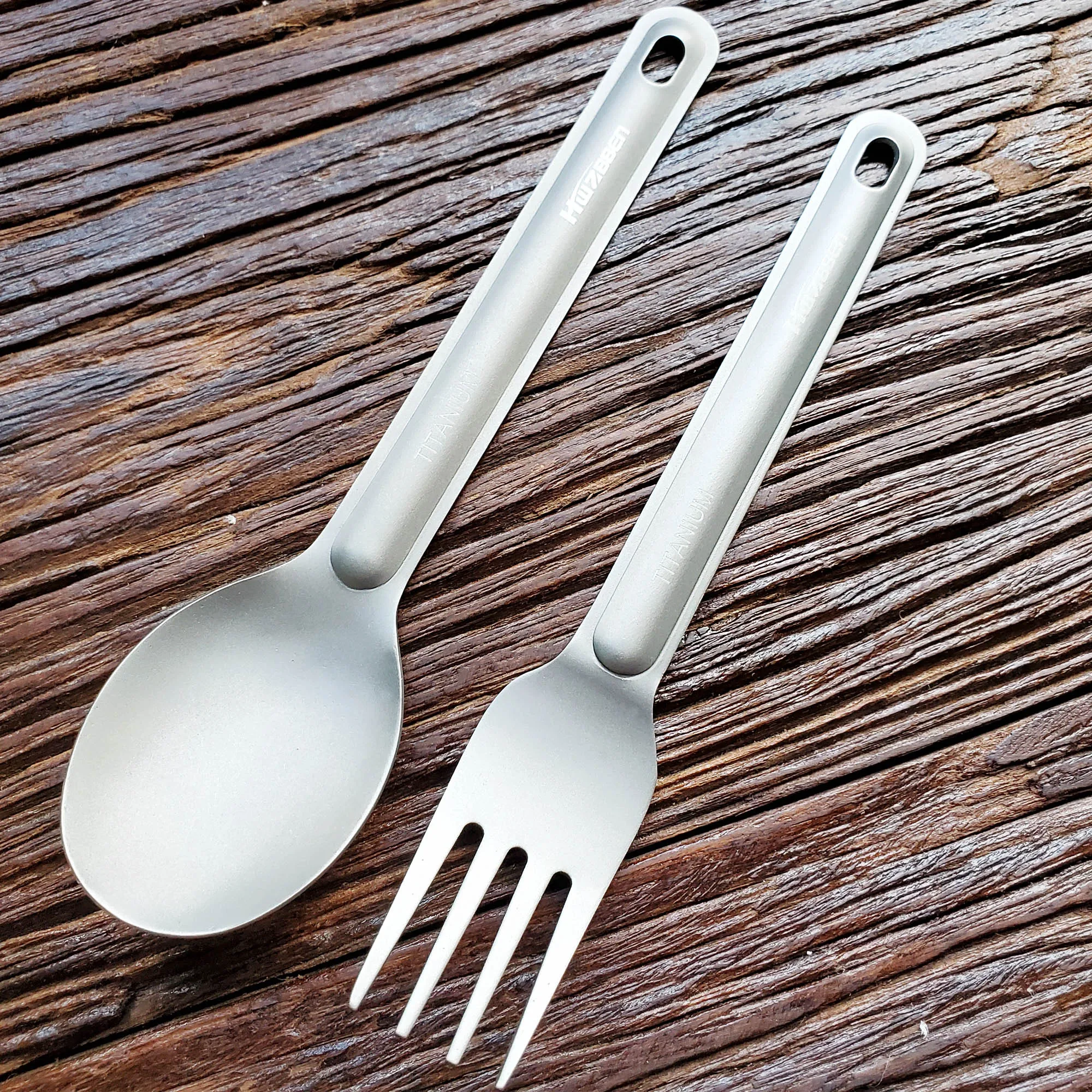 

Pure Titanium Spoon And Fork Outdoor Camping Cookware Portable Picnic Fork Tools Tableware EDC Spoon