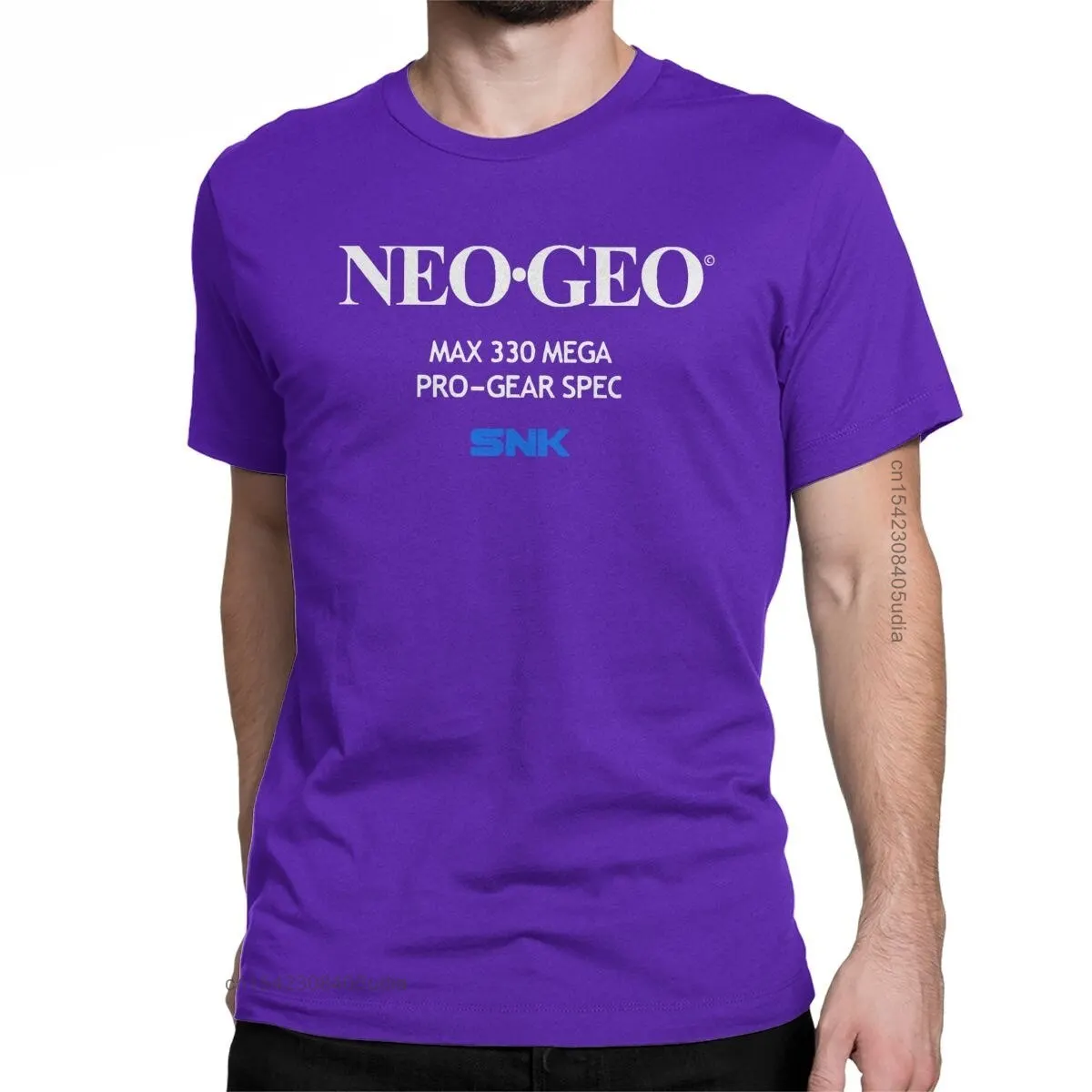 Humorous Neo Geo Startup Screen Graphic Men's T-Shirt - Round Collar Cotton Short Sleeve Tee